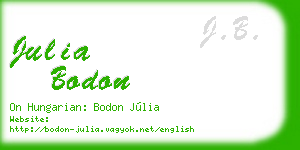 julia bodon business card